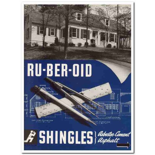Ruberoid Company 1940 Vintage Catalog Asphalt Asbestos Cement Shingles