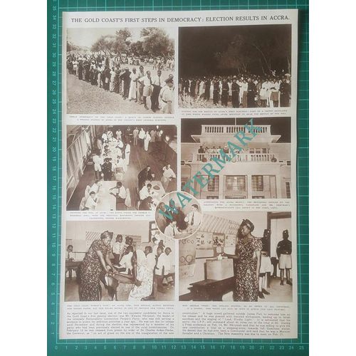 X670) Accra Election Results Gold Coast Miss Mensah Nkrumah - 1951 Clip