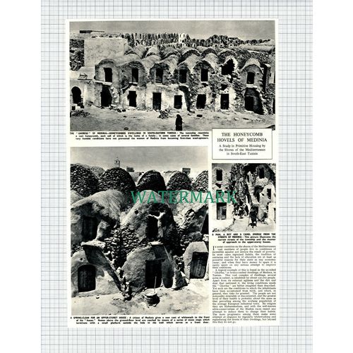 X674) The Ghorfas Of Medinia Primitive Housing Tunisia - 1951 Clip