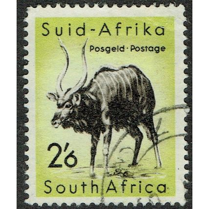 South Africa 1954 Definitive Issue 2/6d Brown Black and Apple Green SG162 FU