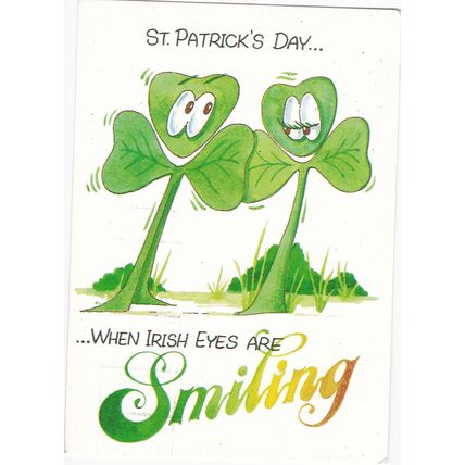 6x4 Continental size printed postcard St Patrick's Day Greetings x5