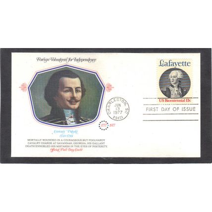 FDC Fleetwood Volunteers 1716 Marquis de Lafayette (Cachet-U/A) CV42382