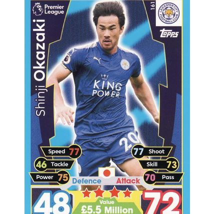 Match Attax 2017/2018 161 Shinji Okazaki Leicester City