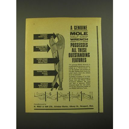 1967 Mole Self-Grip Wrench Ad - A Genuine Mole Self-Grip wrench possesses all