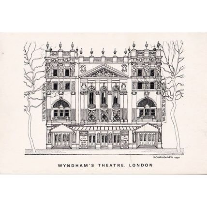 Jean Brodie at Wyndhams Theatre London 1990 Artist Drawing Rare Postcard