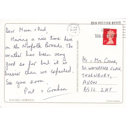 Elm Hill Norwich Postcard posted 1991 VGC