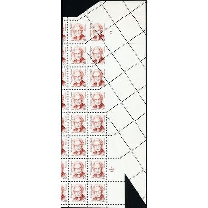 2179, MNH 20¢ Remarkable Fold Over Freak Error Sheet of 100 - Stuart Katz