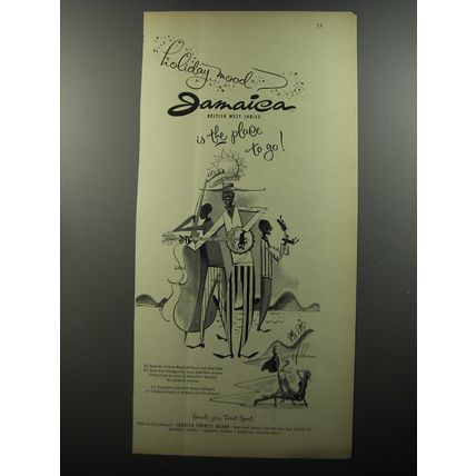 1956 Jamaica Tourist Board Ad - Holiday mood Jamaica is the place to go
