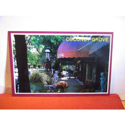 COCONUT GROVE, a suburb of MIAMI, FLORIDA .. unused postcard #