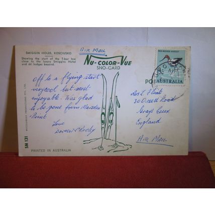 Mt. KOSCIUSKO, NEW SOUTH WALES, AUSTRALIA used postcard. 1960s pm =