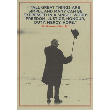 Winston Churchill Military Cinema Film Premiere Famous Quotation Postcard