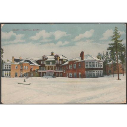 Brett Hospital, Banff, Alberta, 1910 - D White Postcard