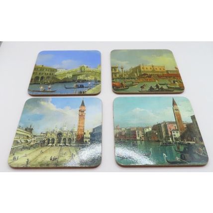 Canaletto Coasters Cork Laminated 10.5 CM Gift Artist Home Decor Kitchen