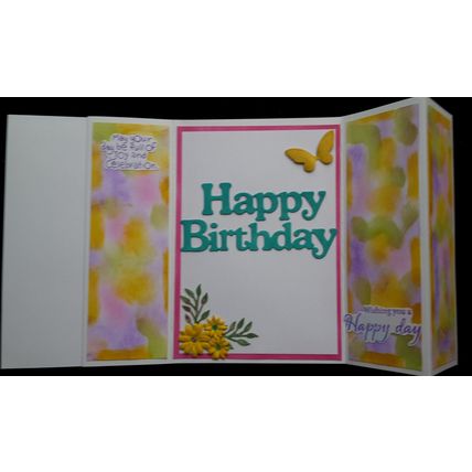 HANDCRAFTED GREETING CARD - Birthday stars flowers butterflies handmade