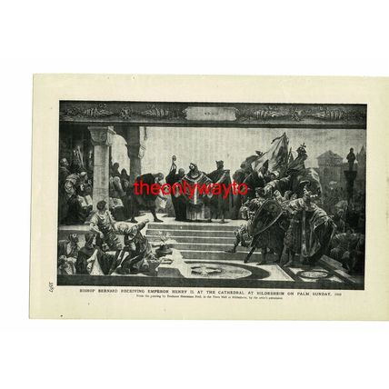 Bishop Bernard Receives Emperor Henry II, Hildesheim, Book Illustration, 1907/9