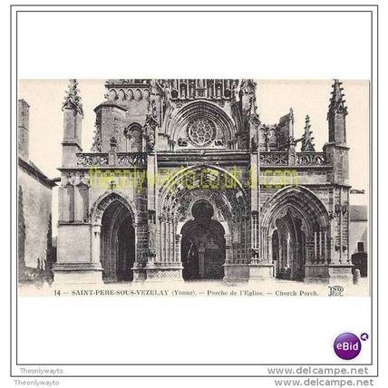SAINT-PERE-SOUS VEZELAY, PORCHE DE L'EGLISE, FRANCE, Postcard