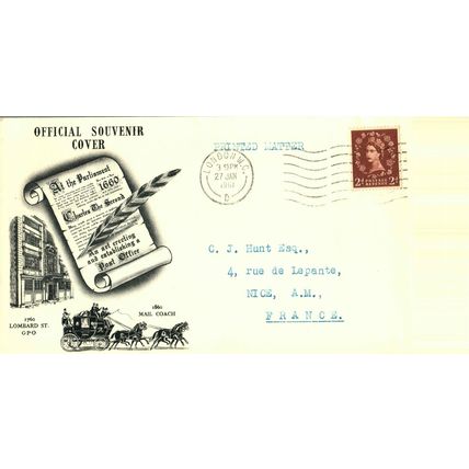 1960 London International Stamp Exhibition, 1961 Postmark, French Address, FDC