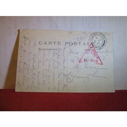 Bomb damage, PARGNY-SUR-SAULX, FRANCE used antique postcard WW1 1915 pm =