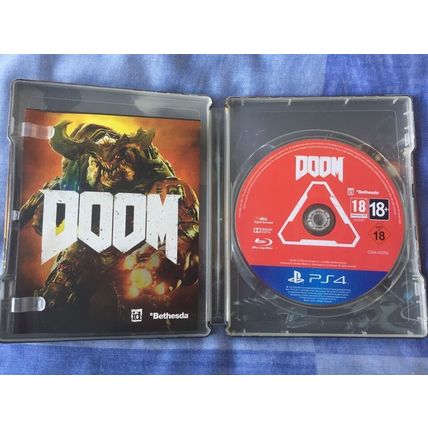 DOOM (2016 Sony PlayStation 4 FPS Game in Steelbook Case) PS4 1st person shooter