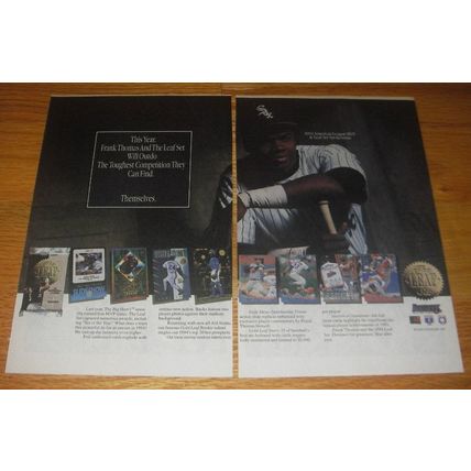 1994 Donruss Leaf Baseball Cards Advertisement - Frank Thomas
