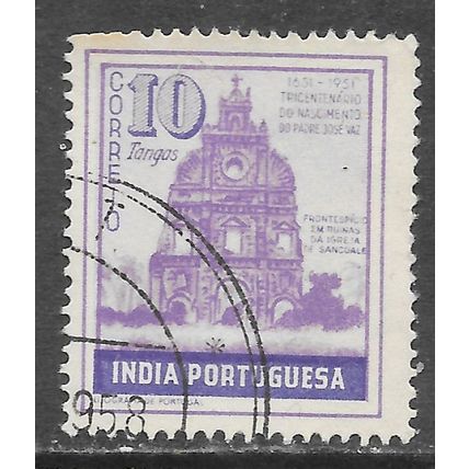 PORTUGAL PORTUGUESE INDIA 1951 FATHER VAZ 300th BIRTHDAY 10T CHURCH FASCADE USED