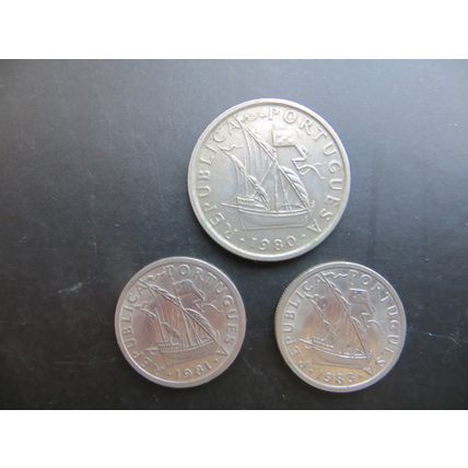 Portuguese Vintage Coins X3