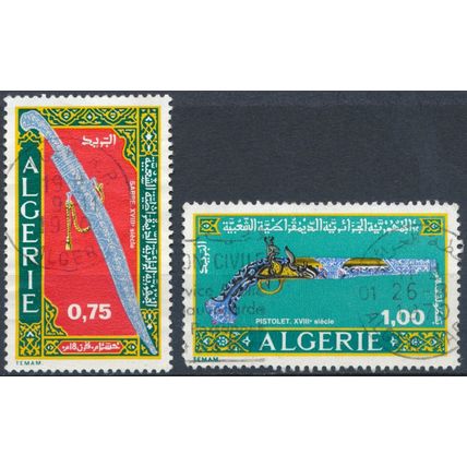 18th Century Weapons: 75c & 1d - Algeria 1970 - F H - MiNr 554/5
