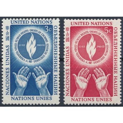 Human Rights Day - UN New York 1953 - MNH - MiNr 25/6