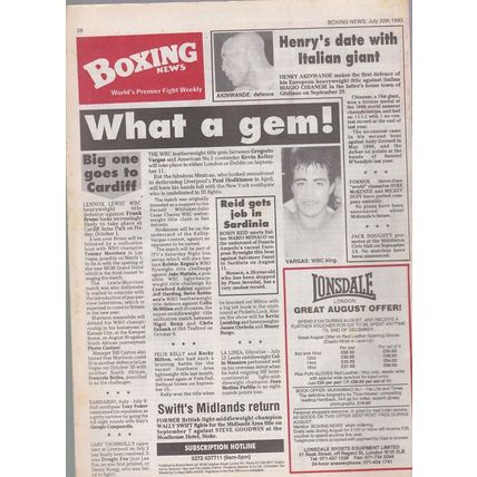 SUNG KIL MOON, SCANDAL, HENRY AKINWANDE - Boxing News 16-07-93
