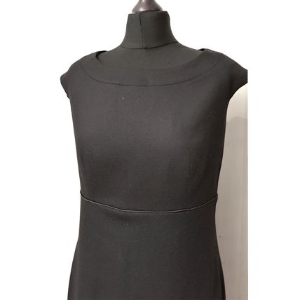 Laura Ashley Black Wool Shift Dress 12 UK