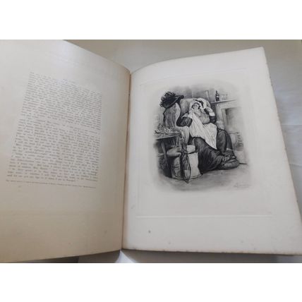 Antique Charles Dickens Works & Characters 6Vol Folio Size Set F Barnard Illust