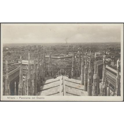 Panorama dal Duomo, Milano, c.1920 - DAM Foto Cartolina