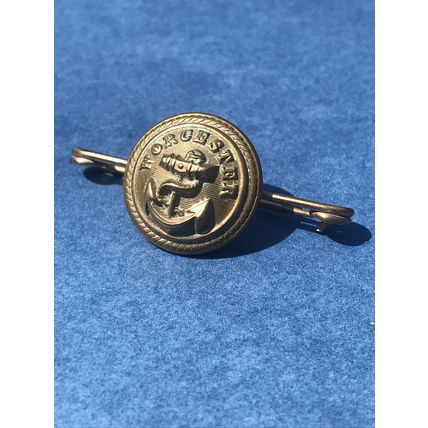 World War Two Trench Art Sweetheart Broach Brass Button Genuine piece of British