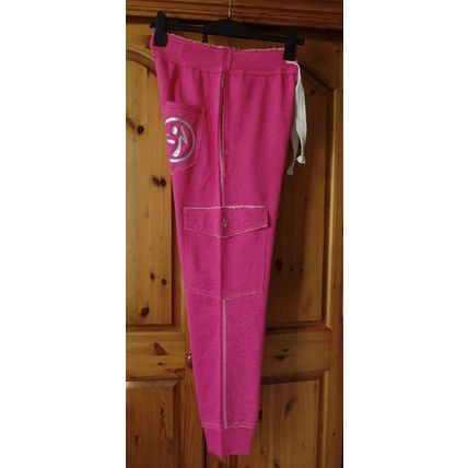 Zumba Mo' Fun French Terry Pants 100% Cotton Back to the Fuchsia S