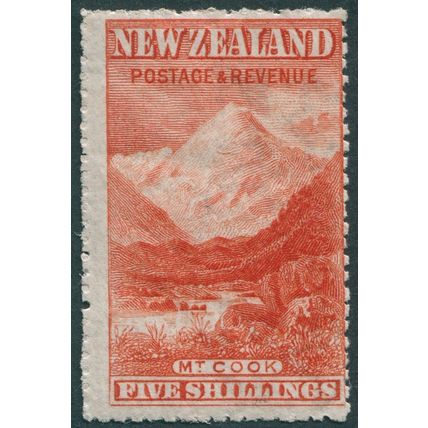 New Zealand 1906 5s dull red Perf 14 SG329b unused