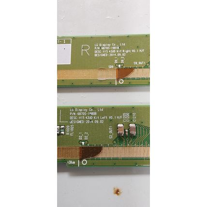 Hitachi 43HGW69H Buffer board set. LC430EQY / 6870S-1980B + 6870S-1981B