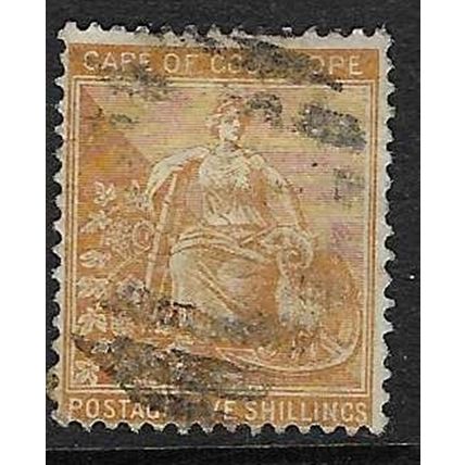 CAPE OF GOOD HOPE QV 1887 5/- ORANGE USED SG54