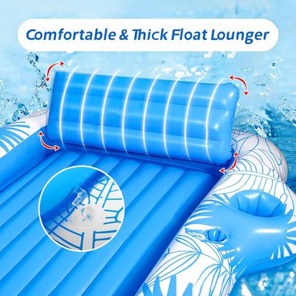 Inflatable Pool Lounger Float for Adults - JIANYHW X-Large Beach Sun Tan Tub Poo