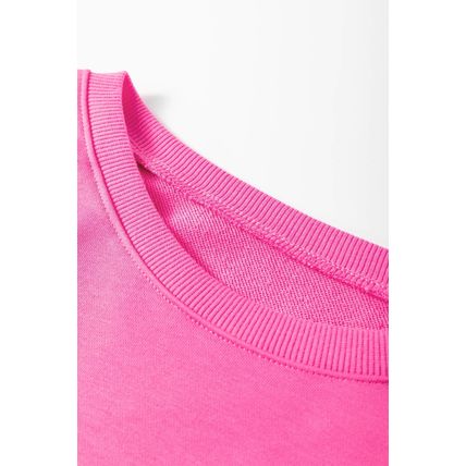 Sachet Pink Mixed Print Patch Drop Shoulder Pullover Top