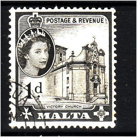MALTA 1956 1d BLACK SG 268 FINE USED#3