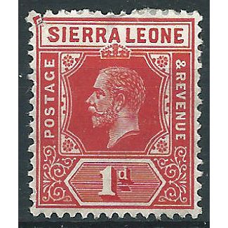 Sierra Leone 1912 SG113 1d Carmine-Red Mounted Mint . ...