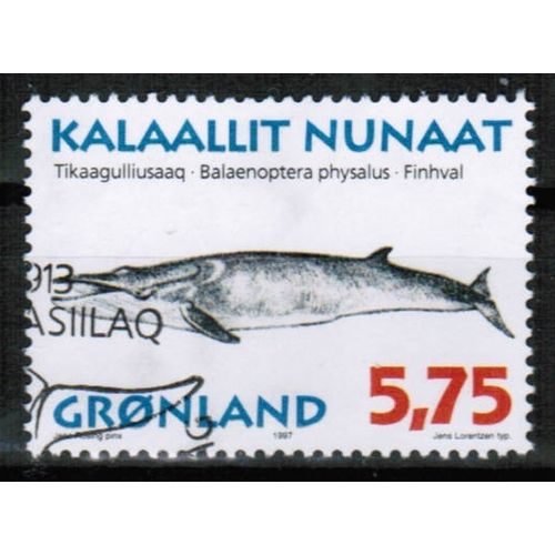 1997 Greenland Sc# 320 used vf - Finback whale 6.00kr