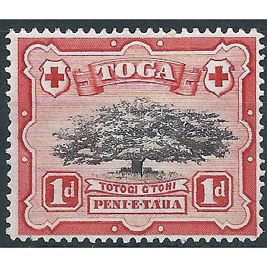 Tonga 1942 SG75 1d Black & Scarlet Mounted Mint....