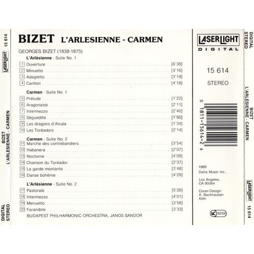 Bizet*, Budapest Philharmonic Orchestra*, Janos Sandor - L'Arlesienne - Carmen