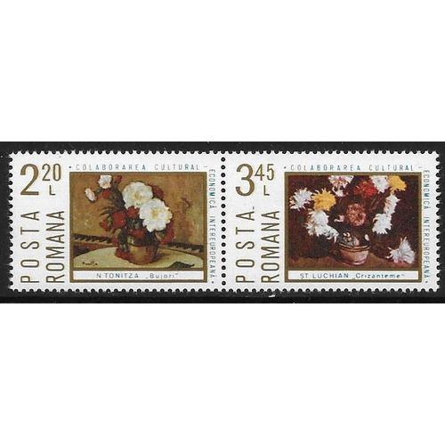 Romania Mi 3258/9 (**): Floral Paintings.