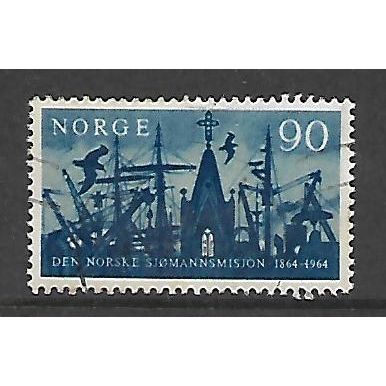 NORWAY 1964 NORWEGIAN SEAMENS MISSION 90 ORE BLUE HARBOUR SCENE SG571 FINE USED