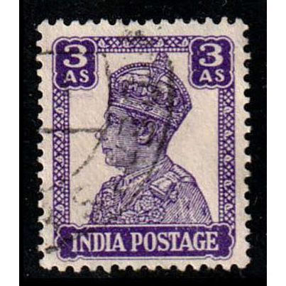 India 1941 King George VI 3A Used Stamp.