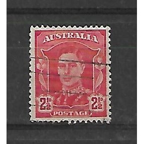 Australia.SG206 2 1/2d King George VI (Scarlet).Fine Used.Sep20b