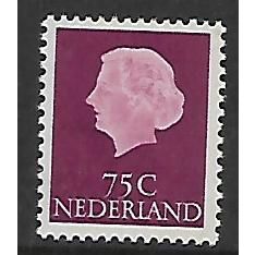 NETHERLANDS 1953 75c PURPLE QUEEN JULIANA SG 786 M MINT