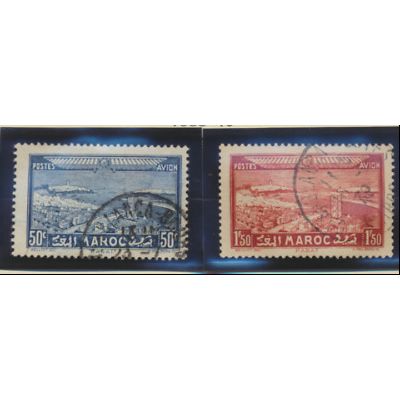 French Morocco Stamps Scott #C14 & C16, Used